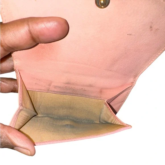 AUTHENTIC CHANEL CC PINK CAVIAR LEATHER MONEY COIN CARD WALLET GUC - Picture 7 of 10